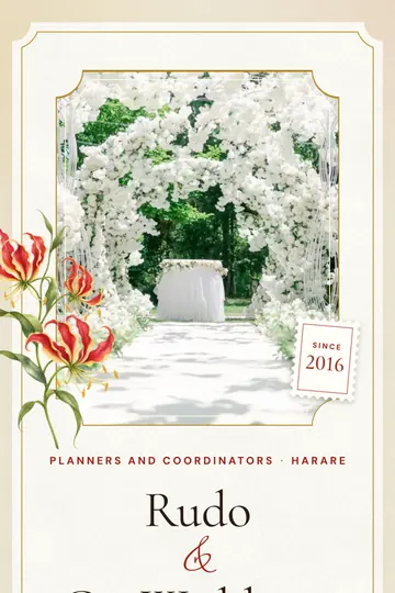 Flame Lily template. Ivory with Zimbabwe's national flower.