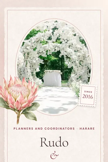 Protea template. Blush and cream with a painted protea.